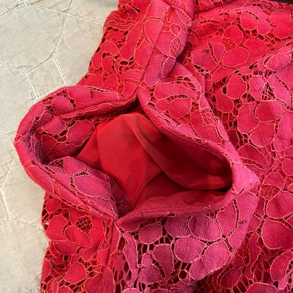 Red ladies white black dress 12 lace has pockets - Picture 4 of 5